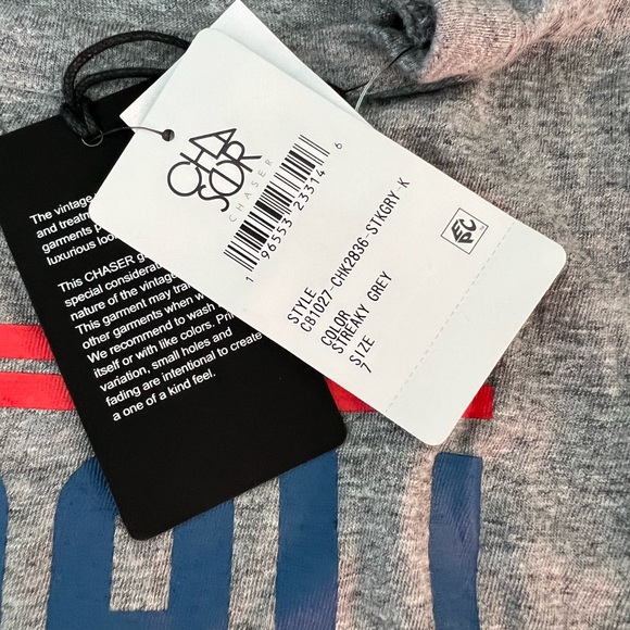 New w Tags CHASER Boys Goal Long Sleeve T Shirt in Heathered Grey Size 7 - Picture 3 of 4